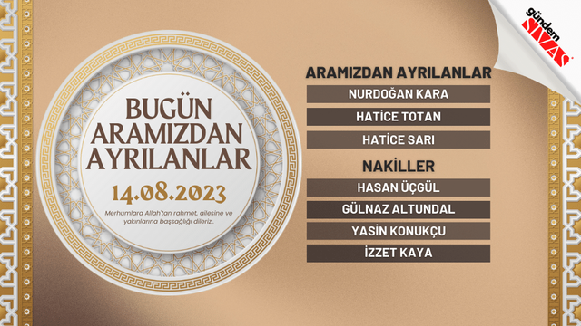 14.08.2023 Sivas Vefat Edenler