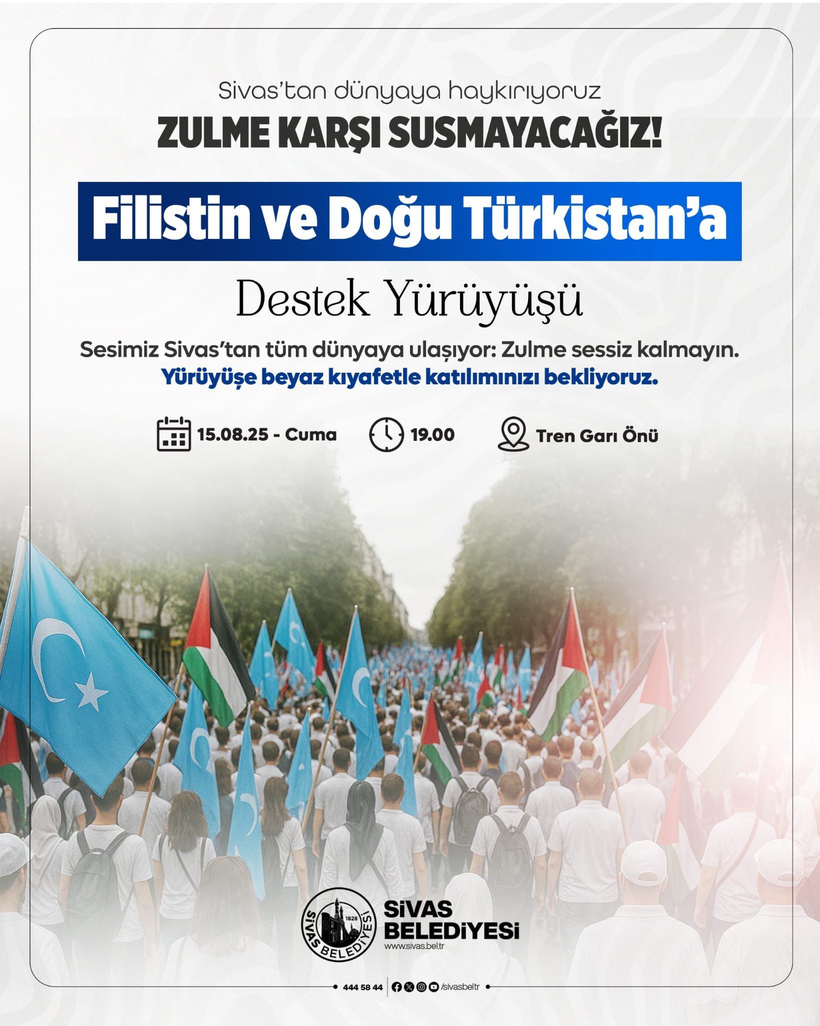 Sivas’ta “Zulme Karşı Ses Ver” Yürüyüşü: Filistin ve Doğu Türkistan İçin Destek