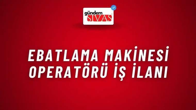 Kırmızı zemin üzerinde üstte Gündem Sivas logosu, ortada beyaz harflerle iş ilanı metni yer alıyor.