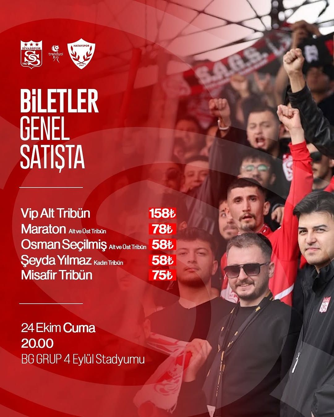 Sivasspor - Hatayspor Maçı Biletleri Taraftarlara Sunuldu