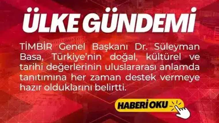 Kırmızı zeminli haber grafiğinde “ÜLKE GÜNDEMİ” başlığı ve TİMBİR Genel Başkanı’na ait açıklama metni yer alıyor.