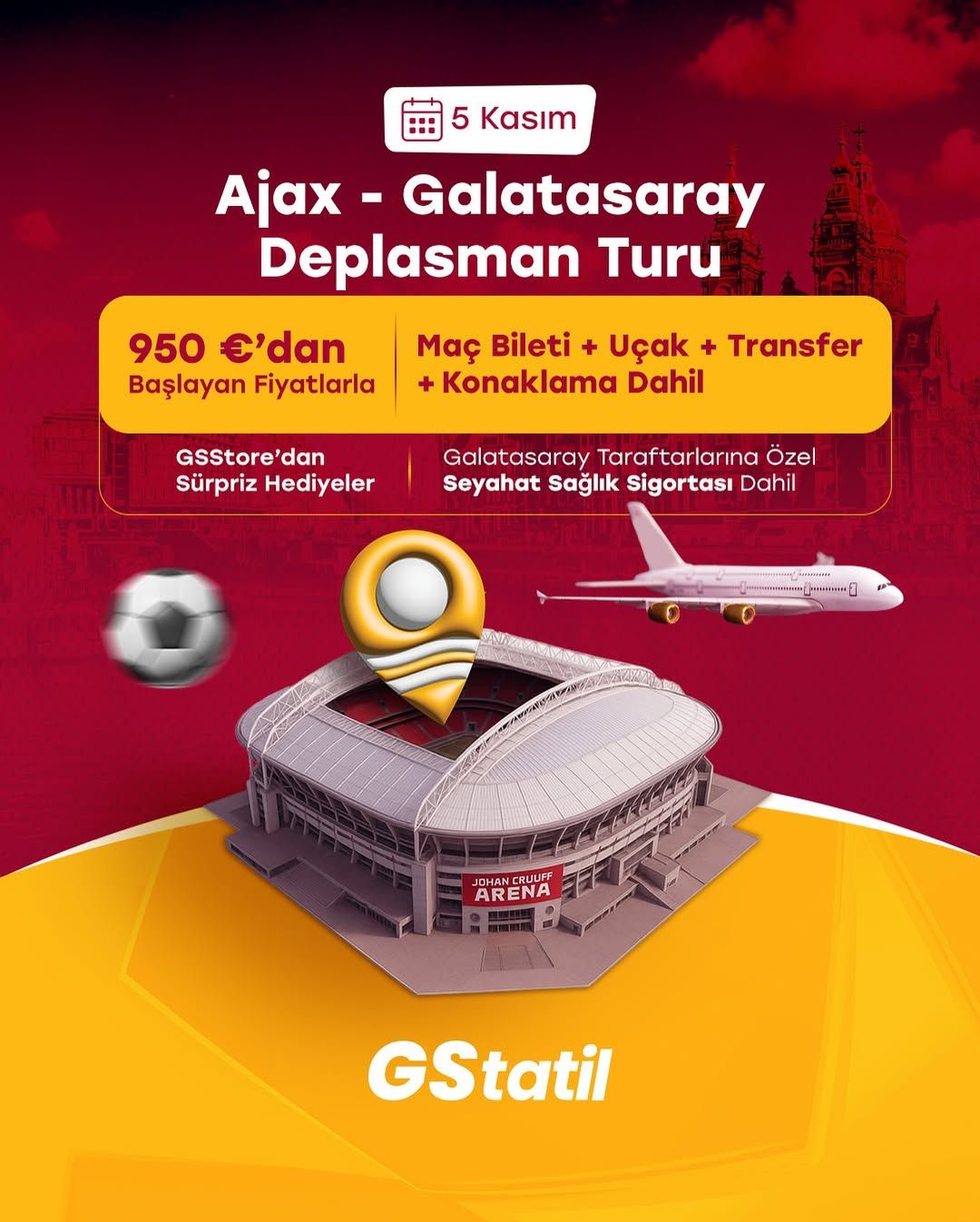 Galatasaray, Şampiyonlar Ligi'nde Amsterdam'da Ajax'ı Konuk Edecek