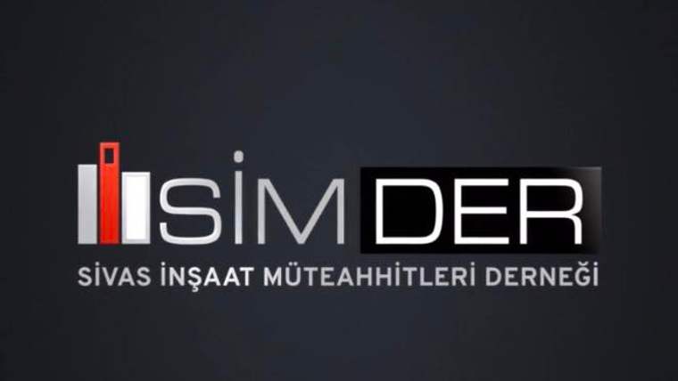 Sivas İnşaat Müteahhitleri Derneği'nin logosu, siyah arka planda yer alıyor.