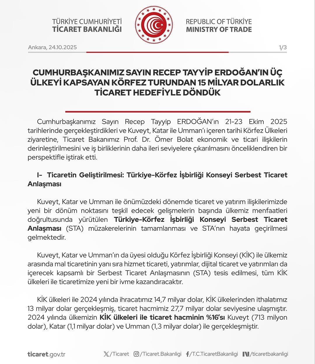 Recep Tayyip Erdoğan Körfez Turundan 15 Milyar Dolarlık Ticaret Anlaşmalarıyla Döndü
