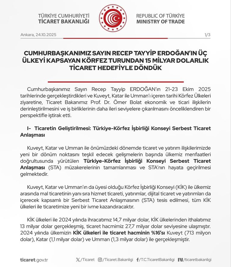 Recep Tayyip Erdoğan Körfez Turundan 15 Milyar Dolarlık Ticaret Anlaşmalarıyla Döndü