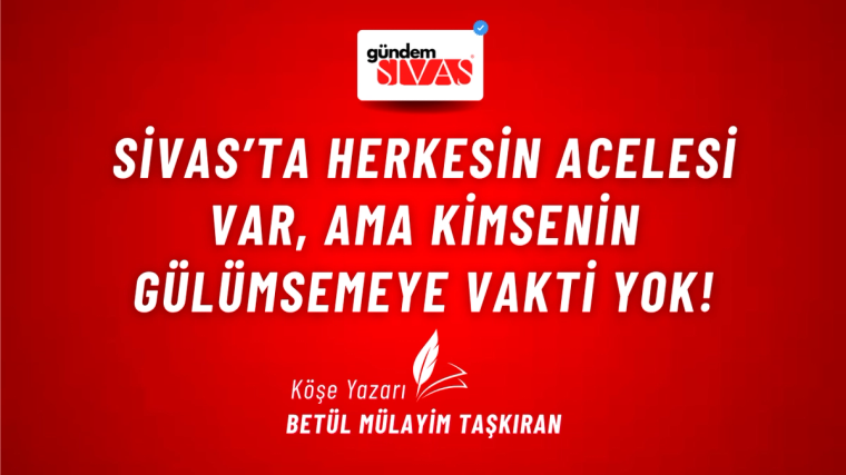 Kırmızı arka planlı grafik üzerinde beyaz yazılar, üstte Gündem Sivas logosu ve altta yazar adı yer alıyor.