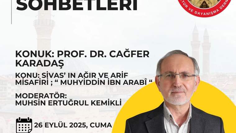 Bir etkinlik afişinde, Prof. Dr. Cafer Karadaş'ın fotoğrafı ve etkinlik bilgileri yer alıyor.