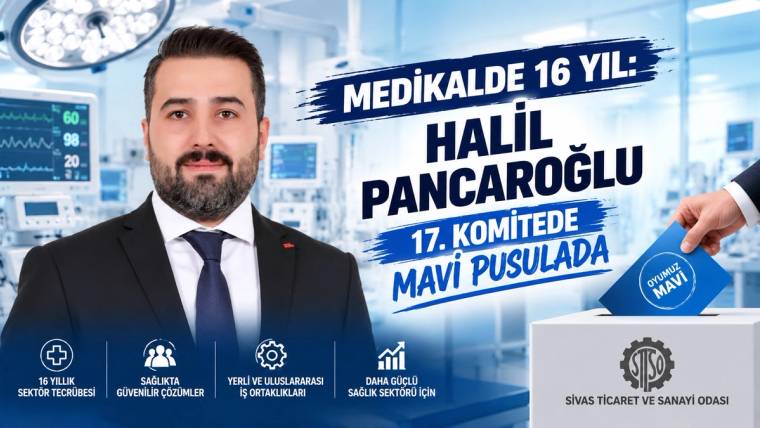 Takım elbiseli bir erkek, ameliyathane görüntüsü ve üzerinde yazılar bulunan seçim sandığıyla tasarlanmış afişte yer alıyor.