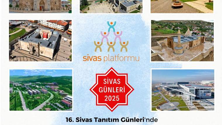 Sivas'ın tarihi ve doğal güzelliklerini gösteren fotoğrafların yer aldığı bir kolaj.