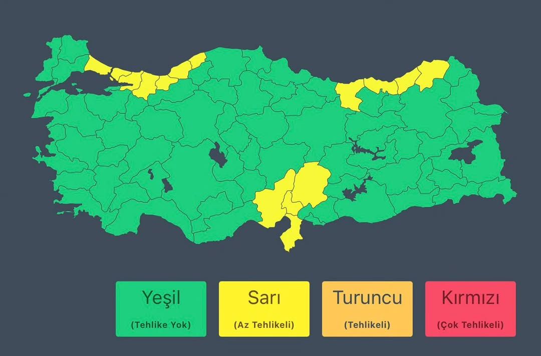 Batı ve Doğu Karadeniz ile Doğu Akdeniz'de Kuvvetli Sağanak Bekleniyor