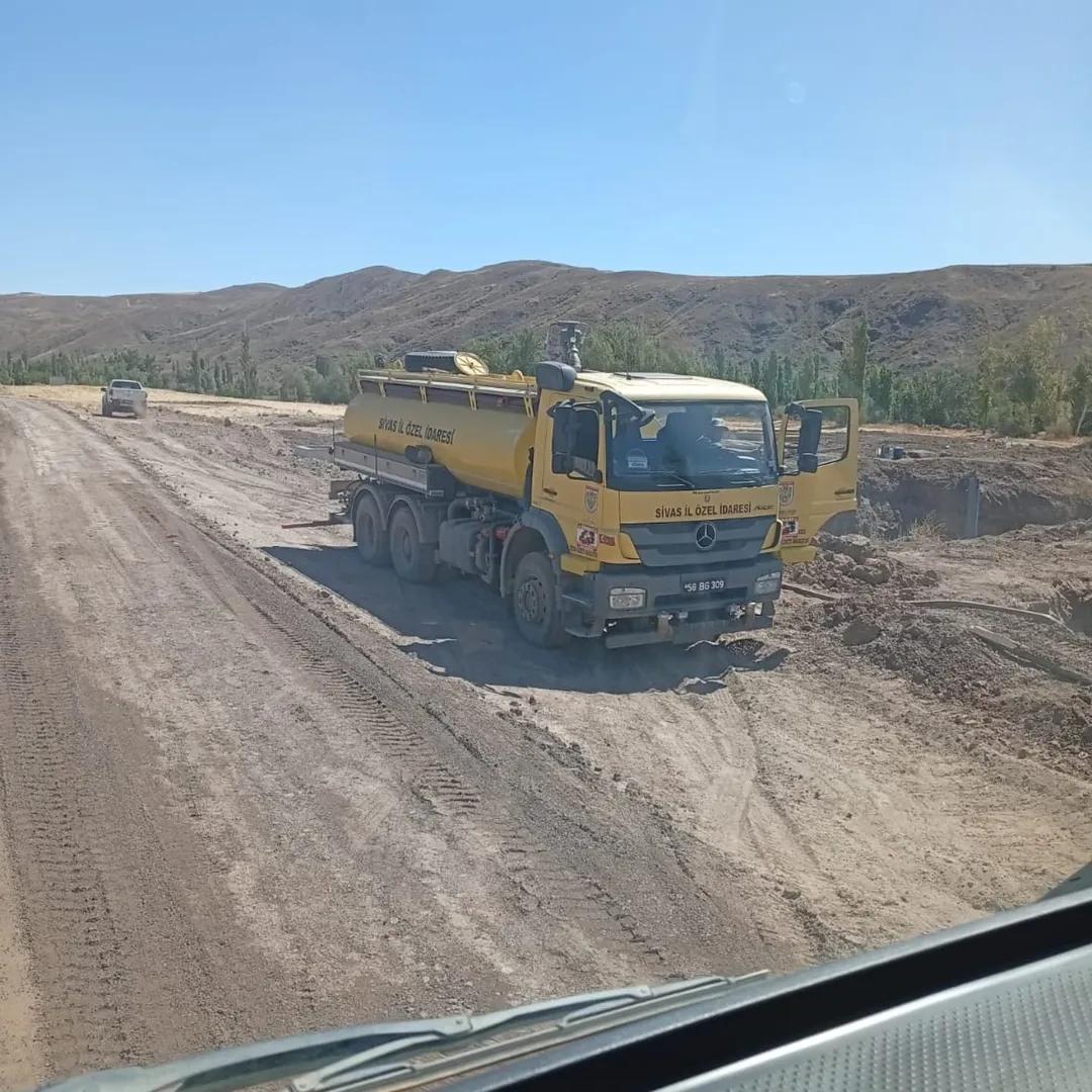 Sivas Gemerek Hacıyusuf Kartalkaya Grup Yolu Güçlendirme Çalışmaları Devam Ediyor