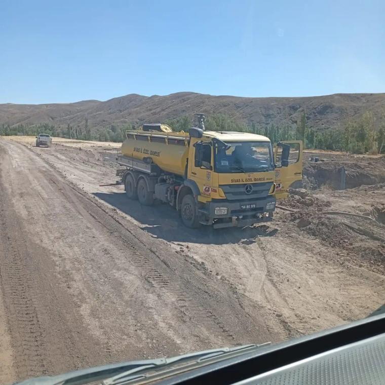 Sivas Gemerek Hacıyusuf Kartalkaya Grup Yolu Güçlendirme Çalışmaları Devam Ediyor