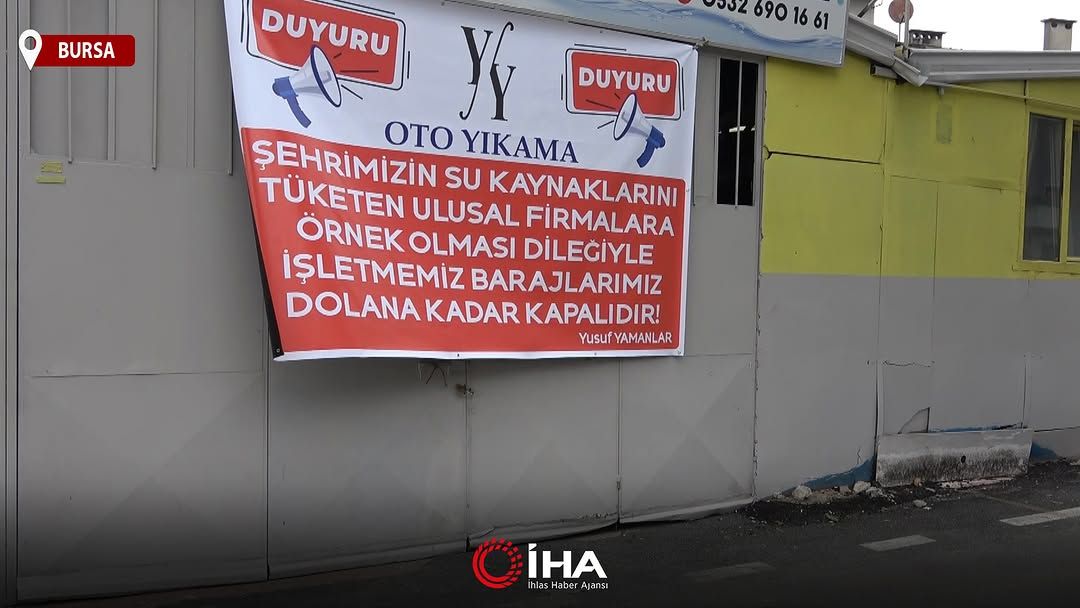 Bursa'da Oto Yıkama İşletmesi Su Tasarrufu İçin Faaliyetlerine Ara Verdi