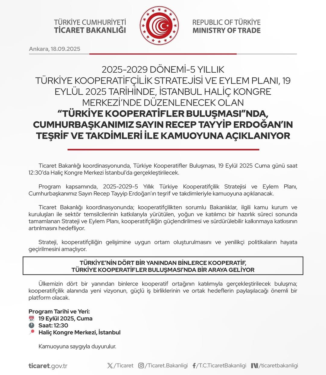 Türkiye Kooperatifçilik Stratejisi Açıklanıyor: 5 Yıllık Yol Haritası Belli Oldu
