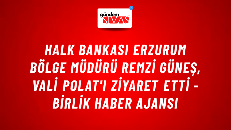 Halk Bankası Erzurum Bölge Müdürü Remzi Güneş, Vali Polat'ı ziyaret etti - Birlik Haber Ajansı