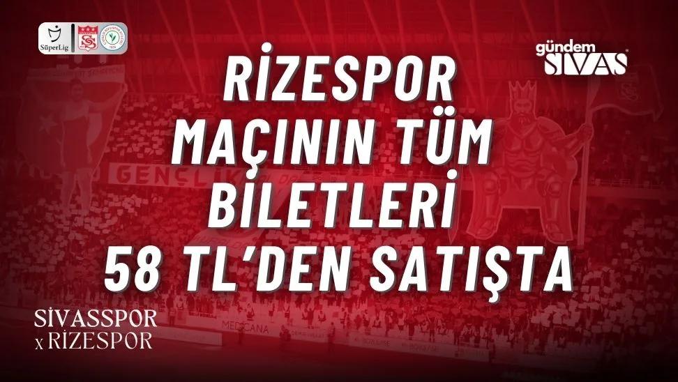 Rize Maçının Tüm Biletleri 58 TL