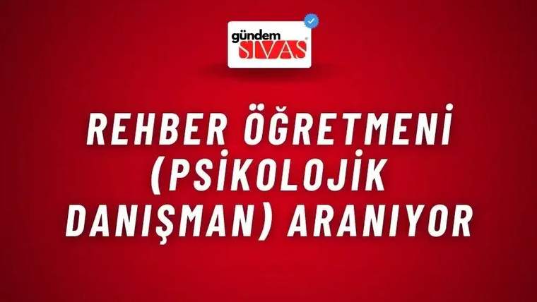 Kırmızı zemin üzerinde beyaz büyük harflerle bir duyuru, üst bölümde Gündem Sivas logosu bulunuyor.