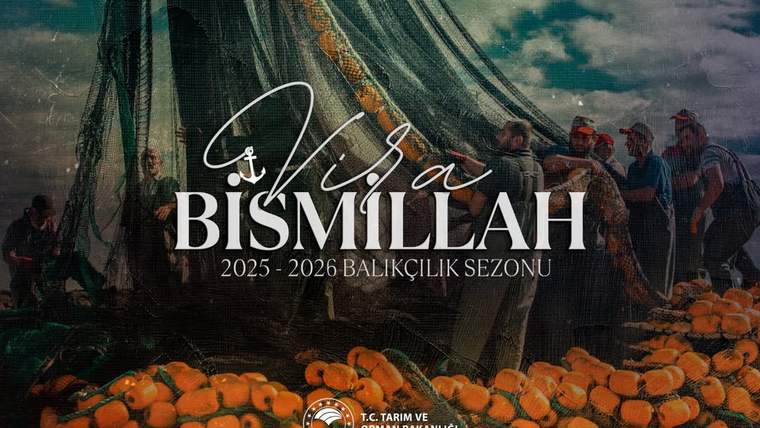 Balıkçıların ağlarını hazırladığı bir sahne, ön planda turuncu balıklar var.