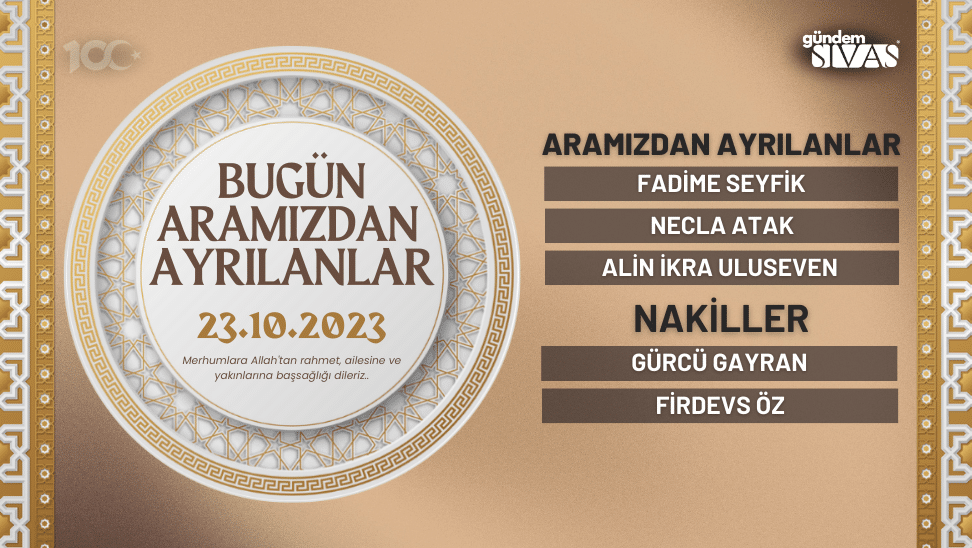 Hayatını Kaybedenler - 23.10.2023