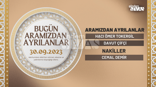Aramızdan Ayrılanar | 30.09.2023