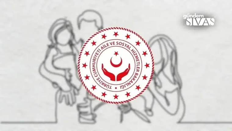 Aile ve Sosyal Hizmetler Bakanlığı logosu, çevresinde çocuk figürleri bulunan çizim üzerinde yer alıyor.