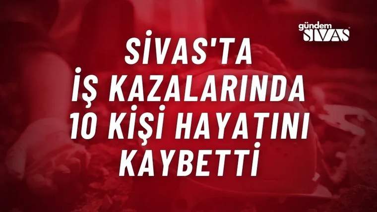 Kırmızı tonlu görselde beyaz harflerle iş kazaları ve hayatını kaybeden kişi sayısına ilişkin metin yer alıyor.