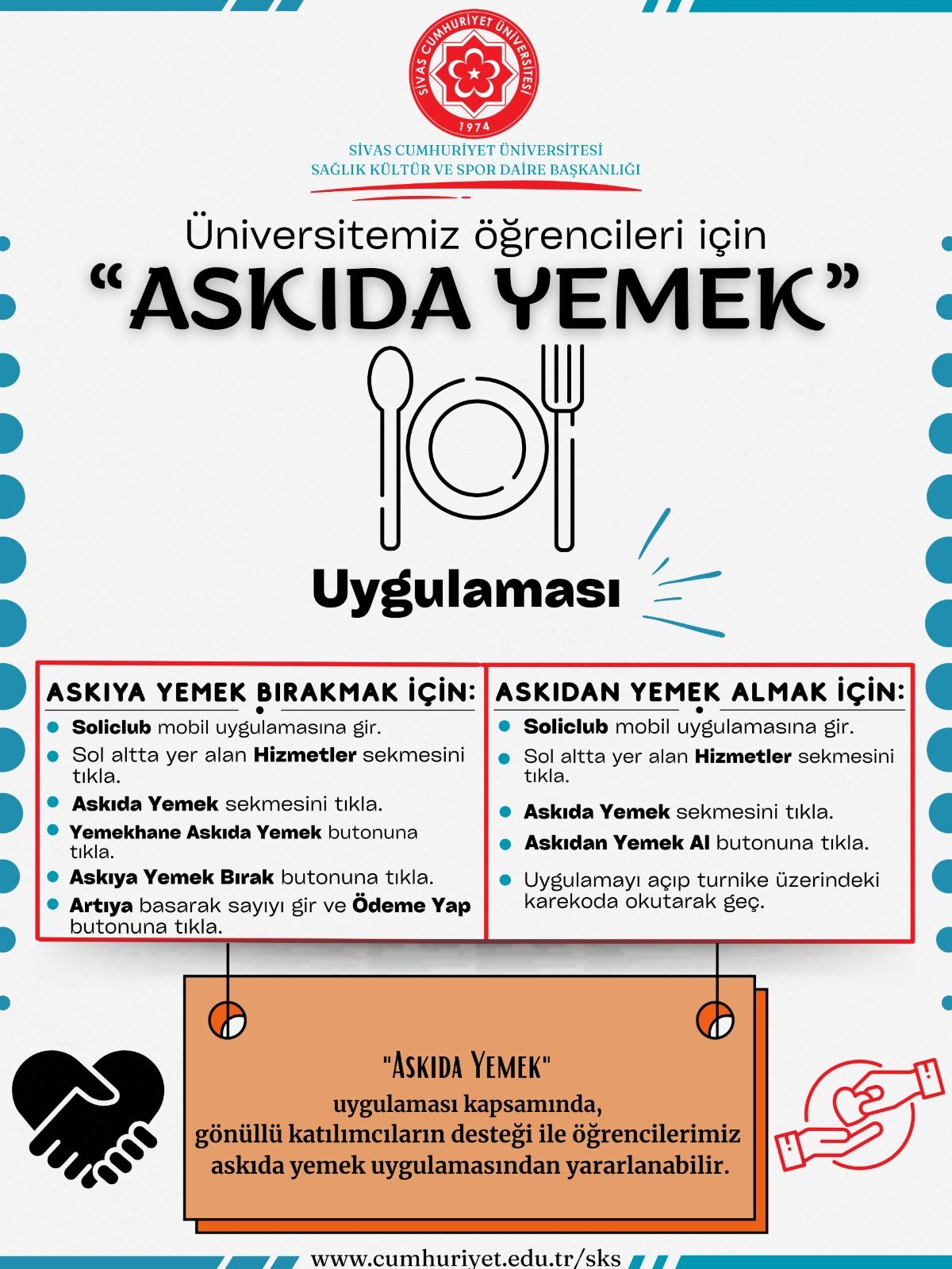 SCÜ’de Askıda Yemek Uygulaması Yeni Dönemde Devam Ediyor