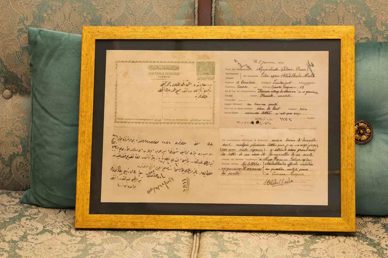 110 yıllık haberleşme vesikası Sivaslı yüzbaşının torununa ulaştı