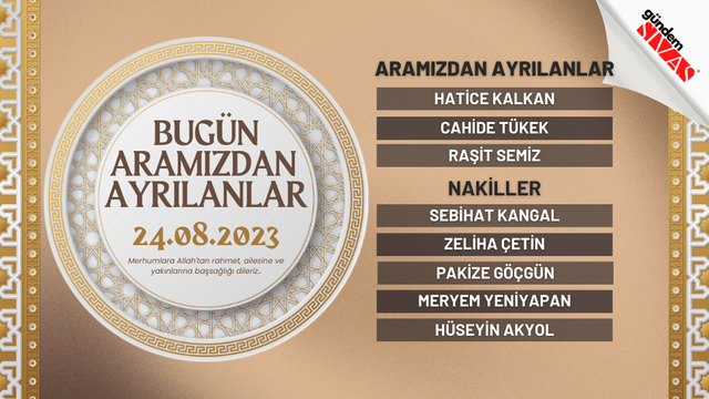 24.08.2023 Sivas Vefat Edenler