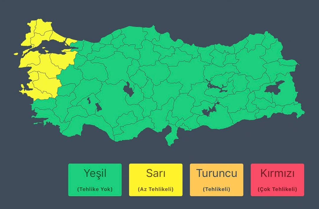 Marmara Bölgesi'nde Hafta Başında Kuvvetli Sağanak ve Fırtına Bekleniyor