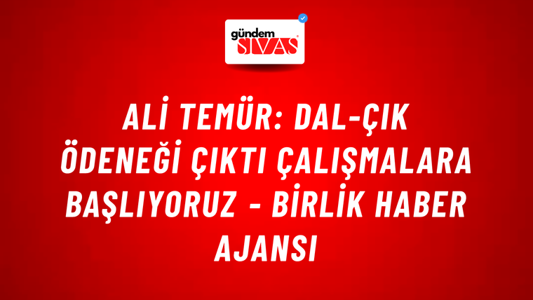 Ali Temür: Dal-Çık ödeneği çıktı çalışmalara başlıyoruz - Birlik Haber Ajansı