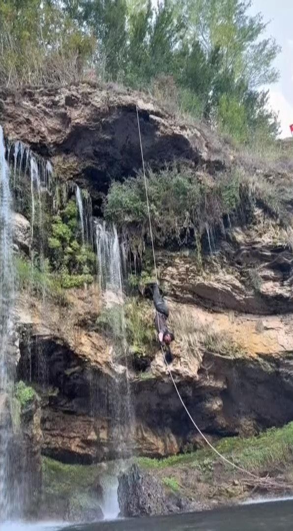 Meydan okuma Sivas’taki Yıldız Şelalesi’ne uzandı