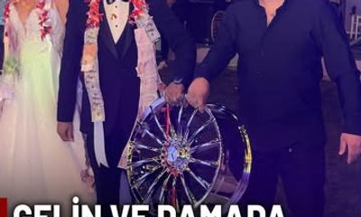 İzmir'de Düğünde Farklı Takı Hediyesi: Gelin ve Damada Jant Takıldı