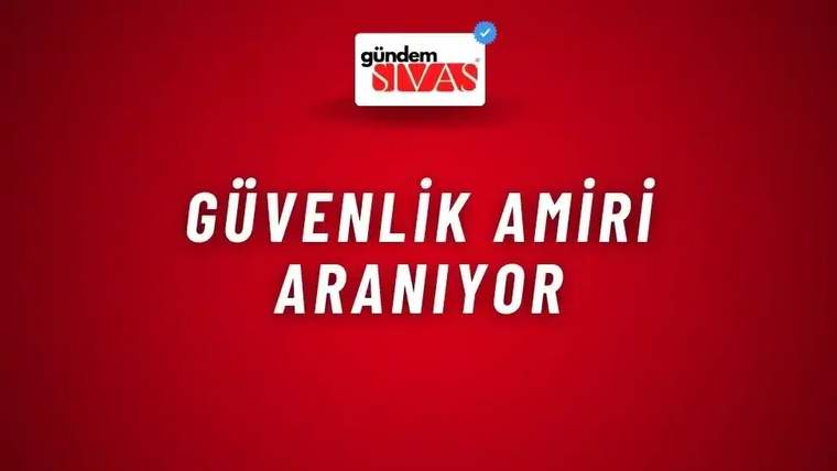 Kırmızı zemin üzerinde üstte Gündem Sivas logosu, ortada beyaz büyük harflerle ilan metni yer alıyor.