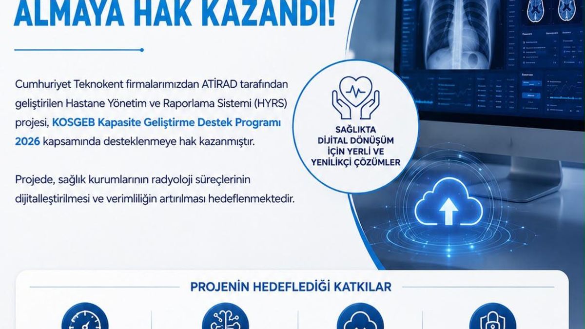 Cumhuriyet Teknokent Firmalarımızdan ATİRAD’ın Yapay Zekâ Destekli "HYRS" Projesine KOSGEB Desteği