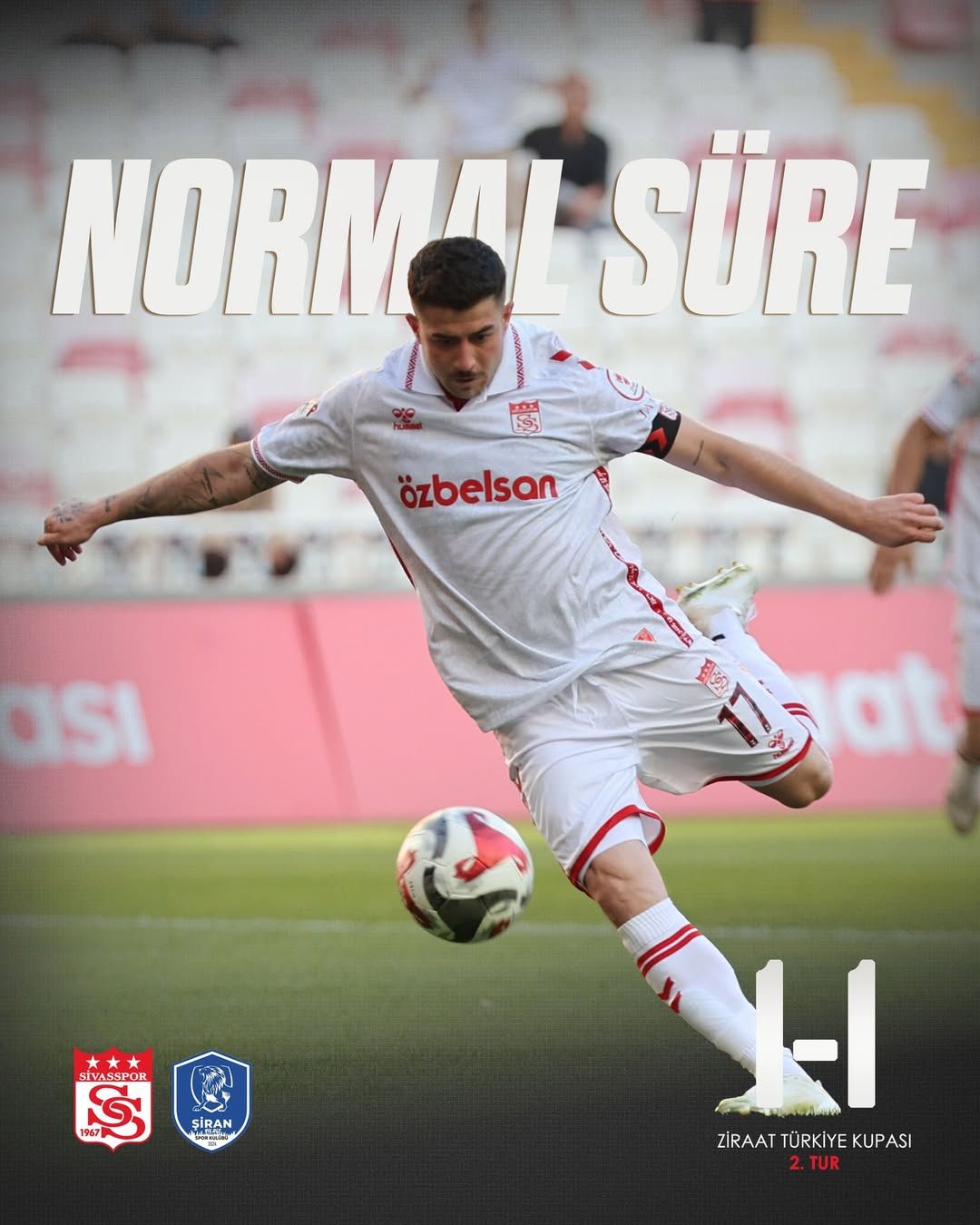 Sivasspor Türkiye Kupası'nda Şiran Yıldız Spor Kulübü ile Berabere Kaldı