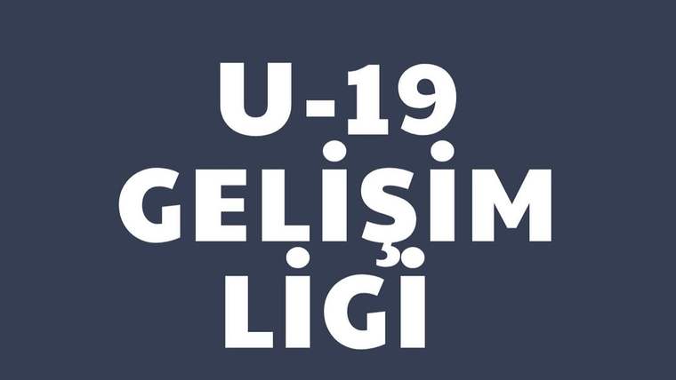 Koyu lacivert zemin üzerinde büyük beyaz harflerle “U-19 Gelişim Ligi” yazısı yer alıyor.