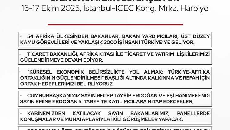 Türkiye ve Afrika Arasındaki Ekonomik İş Birliği İstanbul'da Masaya Yatırılıyor