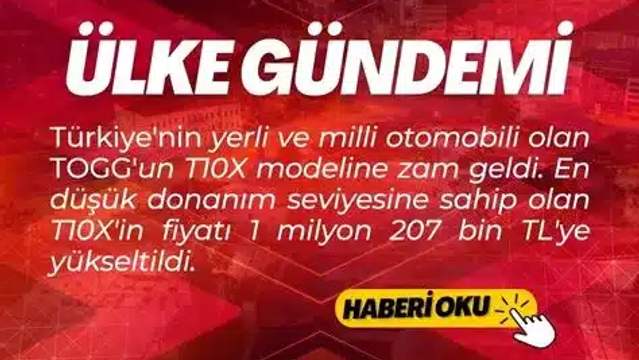 TOGG'a İlk Kez Zam Geldi!
