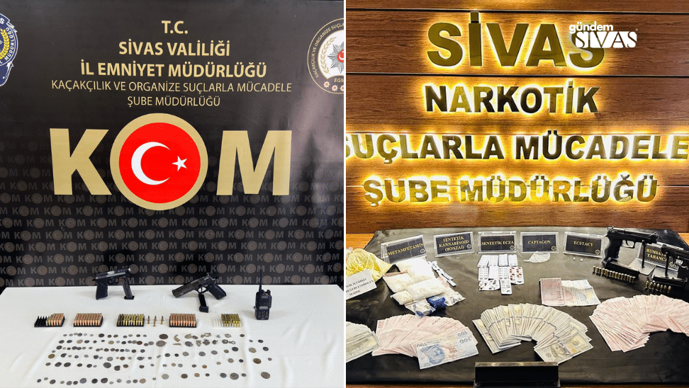 Sivas Emniyet Müdürlüğü'nden 2 Farklı Operasyon