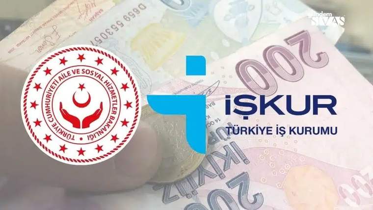 İŞKUR logosu ve 200 TL banknotun görüntüsü.