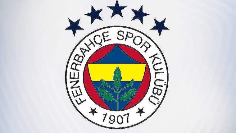 Beyaz zemin üzerinde, çevresinde yıldızlar bulunan Fenerbahçe Spor Kulübü arması yer alıyor.