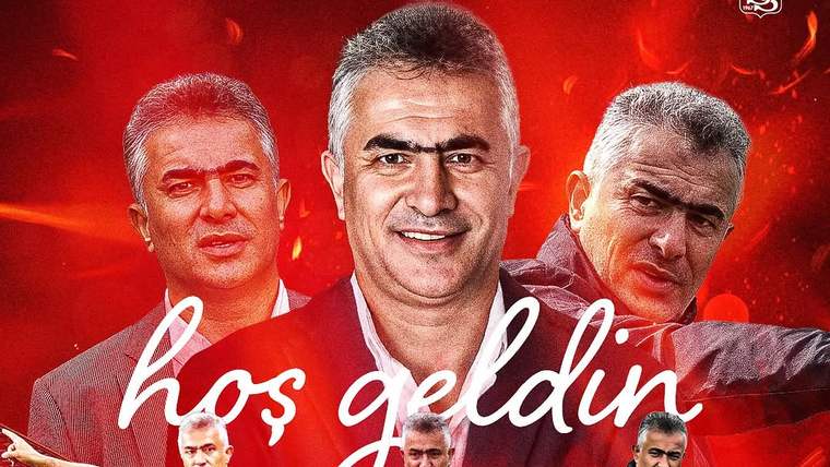 Kırmızı tasarımda üç büyük portre, altta üç kişi ve çeşitli kupalar; ortada Mehmet Altıparmak yazısı yer alıyor.