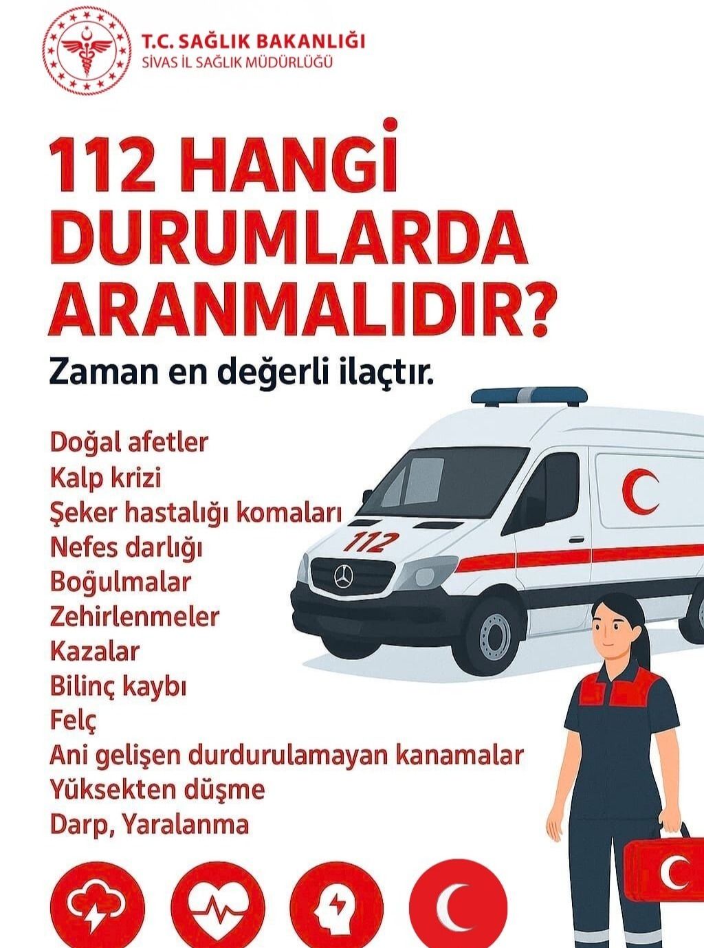Sivas İl Sağlık Müdürlüğü'nden Kritik Uyarı: 112 Acil Çağrı Hattı Ne Zaman Aranmalı?