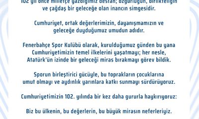 Fenerbahçe, Cumhuriyet'in 102. Yılını Kutladı