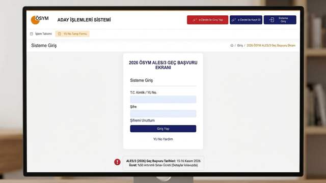 ALES/3 Geç Başvuruları Başladı: Son Saat 23.59