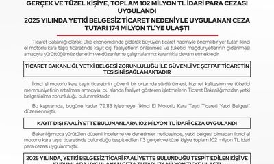 Ticaret Bakanlığı'ndan İkinci El Araç Piyasasına Ağır Yaptırım: 174 Milyon TL Ceza