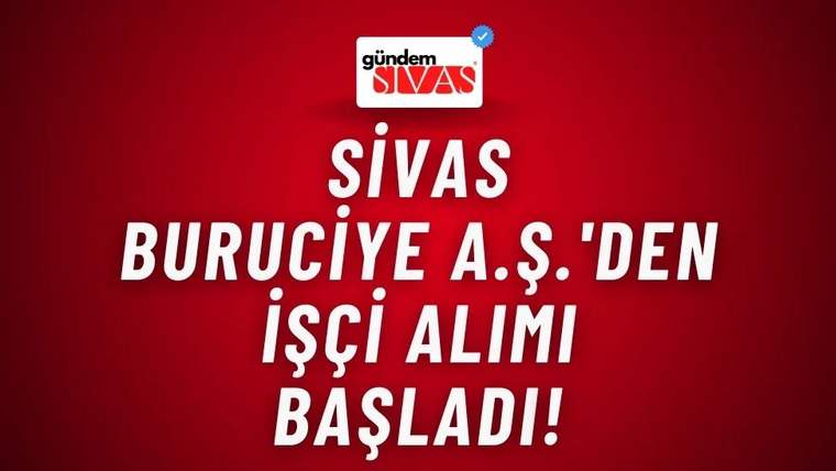 Kırmızı zemin üzerinde üstte Gündem Sivas logosu, ortada beyaz büyük harflerle işçi alımını belirten yazı.