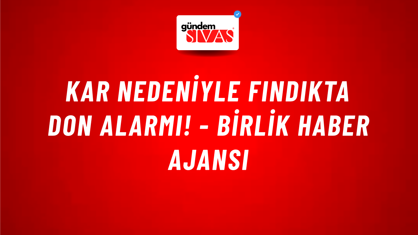 Kar nedeniyle fındıkta don alarmı! - Birlik Haber Ajansı