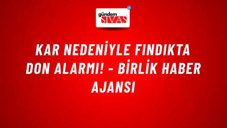 Kar nedeniyle fındıkta don alarmı! - Birlik Haber Ajansı